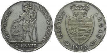 Aargau 4 Franken 1812 - Stehender Krieger
